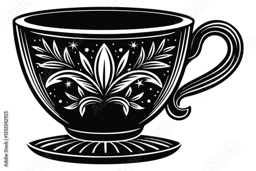 Black and white coffee cup silhouette