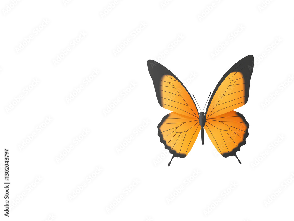 Obraz premium A Minimalist 2D Flat Vector Illustration Capturing the Elegance of a Butterfly and a Delicate Petal, Celebrating the Artistry of Invertebrate Life.