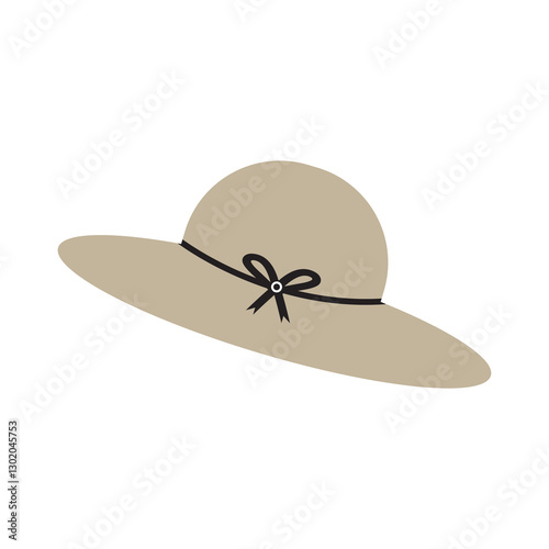 lady hat logo icon illustration flat
