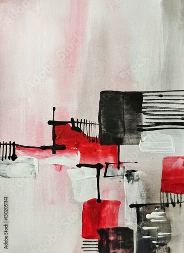 Fotografia Contemporary abstract color composition in geometry vibrant color glaze impasto