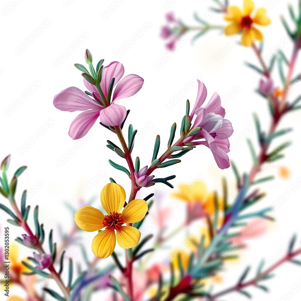 Fototapeta premium Rosemary's Symphony: An Abstract Floral Tapestry