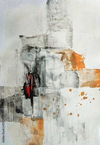 Urban Echoes Contemporary Minimalist Abstract Painting in Neutral Tones Color Composition