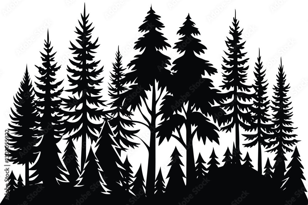 Fototapeta premium forest silhouette art