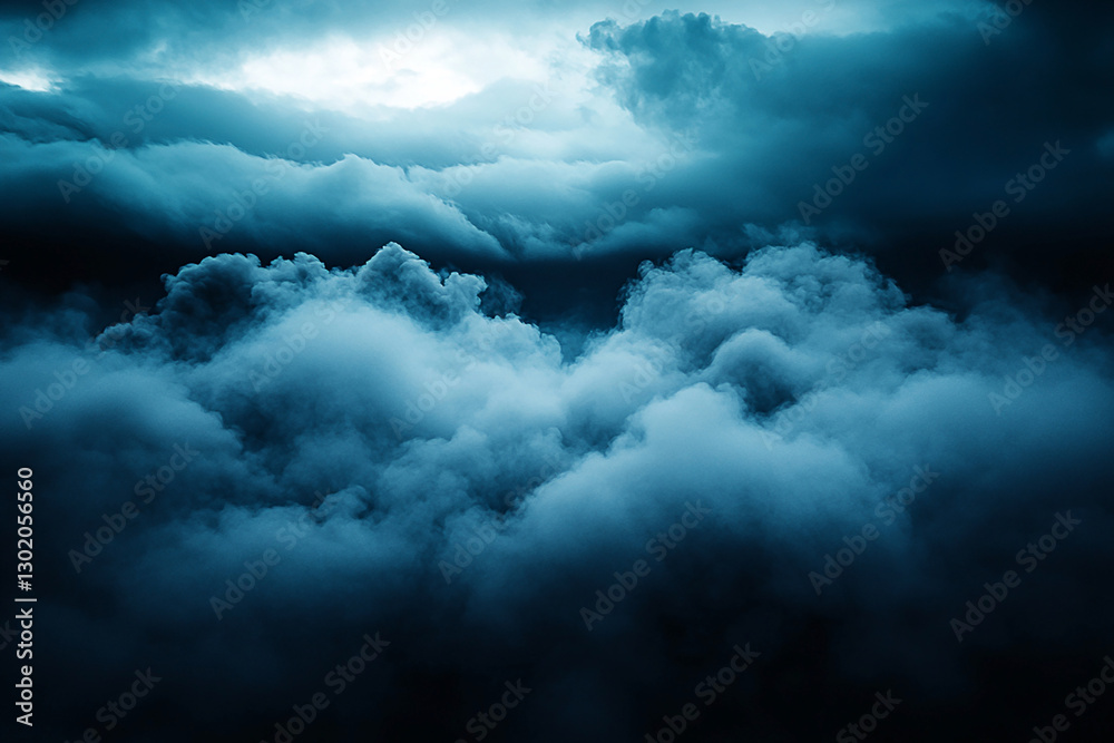 Obraz premium Dark and moody clouds swirling in the sky, creating a dramatic atmosphere above a landscape
