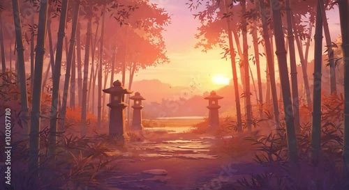The Peaceful Beauty of Dusk in Ultra-HD, looping 4k time-lapse virtual video animation Generated AI. Digital Art.