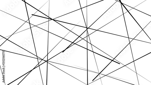 Abstract geometric pattern. Outline monochrome texture. Trendy random diagonal lines image. Random chaotic lines.