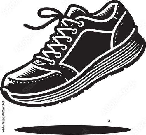 sketch of sneakers silhouette vector design, shoes vector illustration, shoes logo vector, shoes silhouette vector isolated on white background