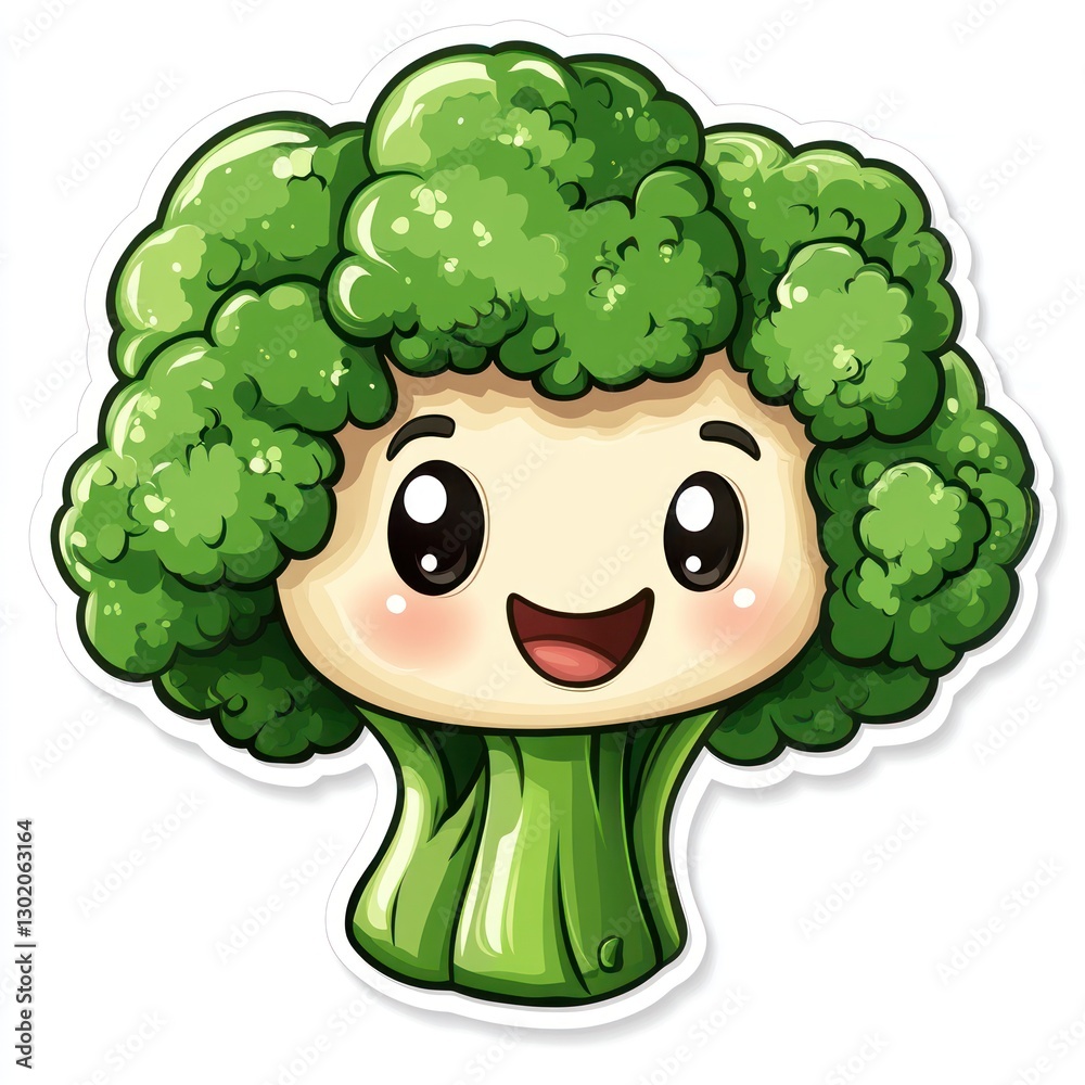 Adorable Broccoli Cartoon Character: A Delightful Veggie Illustration Adorable Broccoli Cartoon Character: A Delightful Veggie Illustration