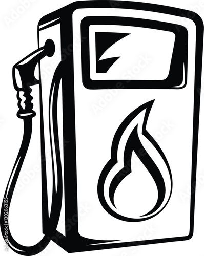 Modern Fuel Pump isolated silhouette vector art, Fuel Pump line art vector illustration