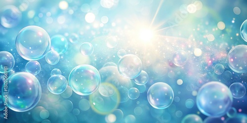 Soothing Background with Floating Bubbles and Soft Light Effects