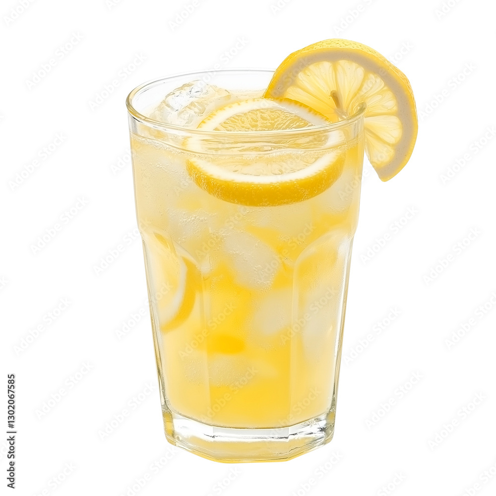 glass of lemonade isolated on transparent white background, clipping path glass of lemonade isolated on transparent white background, clipping path