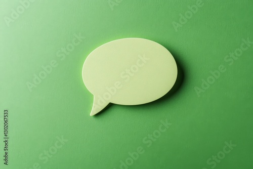 A Light Green Speech Bubble on a Bright Green Surface