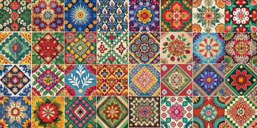 Vibrant Collection of Colorful Textile Patterns and Floral Designs
