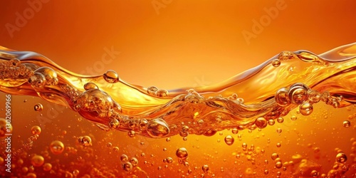 Vibrant Orange Water Waves with Bubbles on Gradient Background