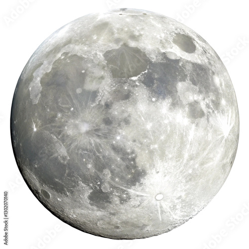 Moon isolated on transparent background  