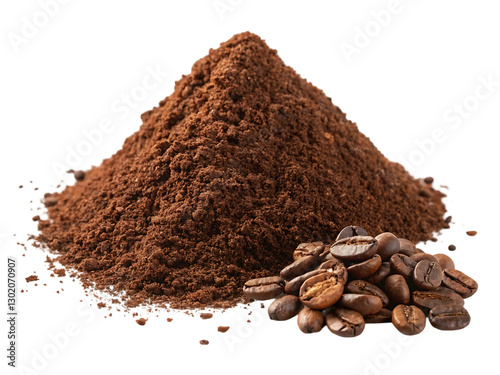 Freshly Ground Coffee with Rich Dark Brown Texture for Warmth and Comfort