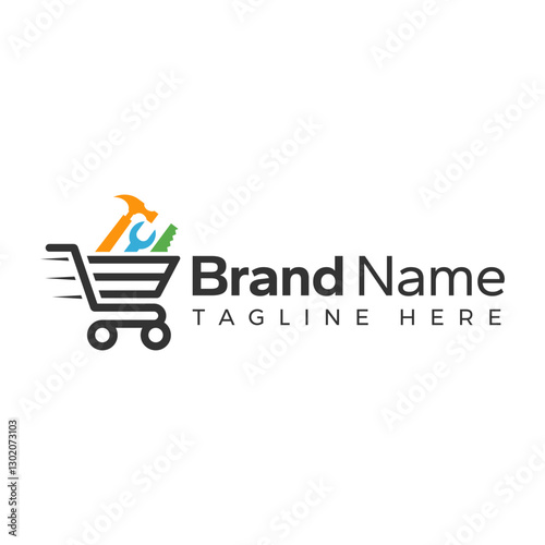 logo design for fast shopping, trolley, market