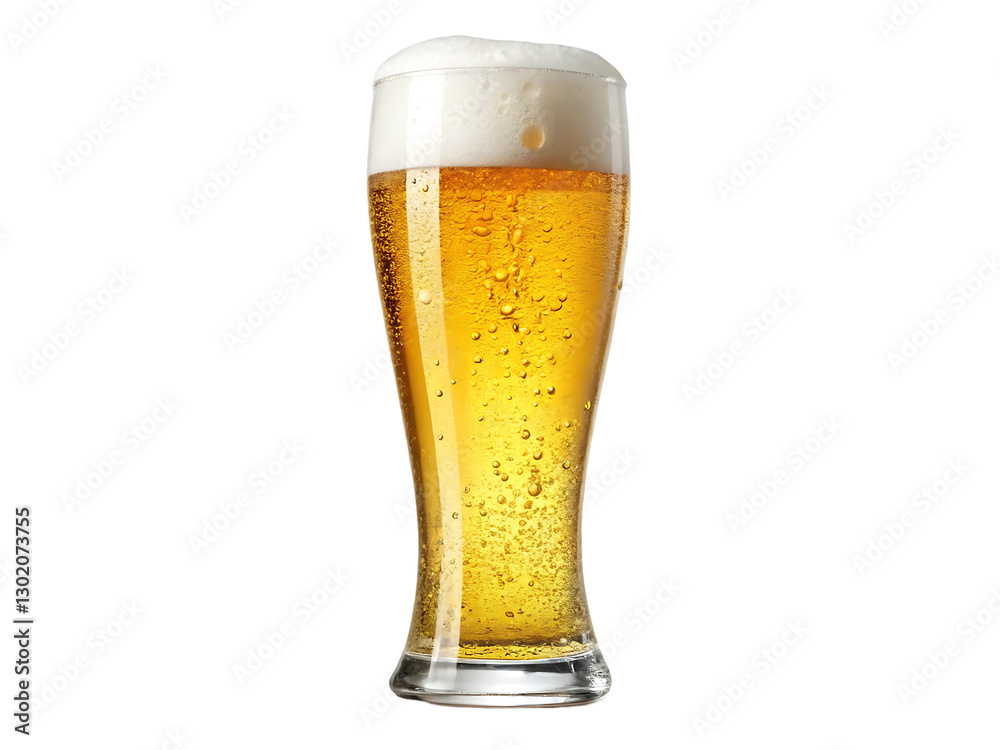 Golden Beer in Classic Glass with Frothy Head for Relaxation and Enjoyment. Golden Beer in Classic Glass with Frothy Head for Relaxation and Enjoyment.