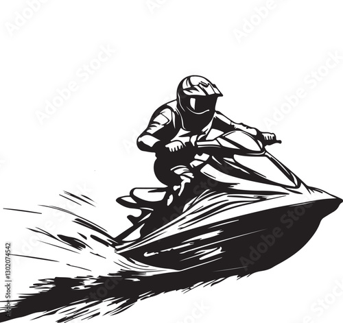 vector illustration of a man in a boat