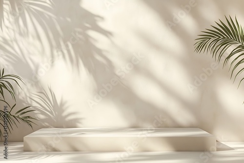 Empty white room with window and sunlight. Mock up,