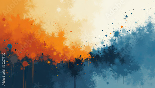 Orange Sunset Pixelated Horizon For Nature-Inspired Websites And Meditation Apps photo