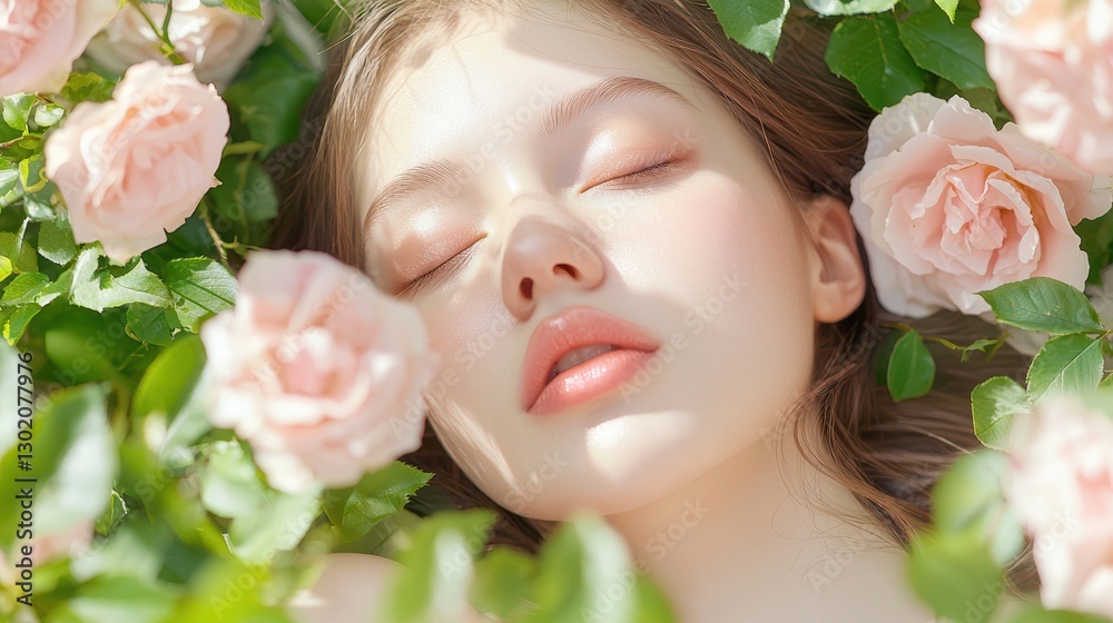 Woman with closed eyes, a portrait of serenity, tranquility, and inner peace serene Woman with closed eyes, a portrait of serenity, tranquility, and inner peace serene