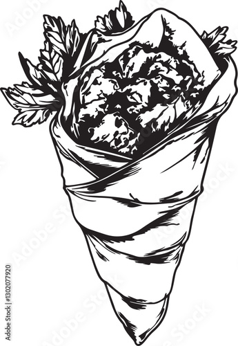 vector of a shawarma food