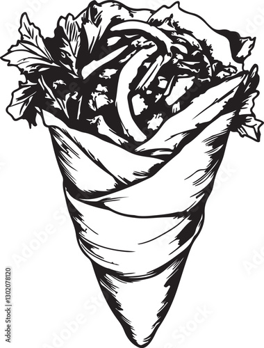illustration of a shawarma food