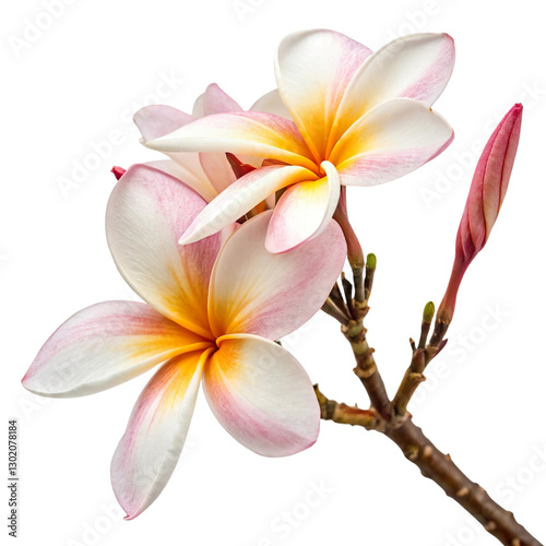 Blooming plumeria and Champa flower isolated on a transparent background