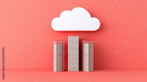 Cloud Computing Infrastructure concept. Cloud Infrastructure Diagram Showcasing Enterprise Application and Server Management