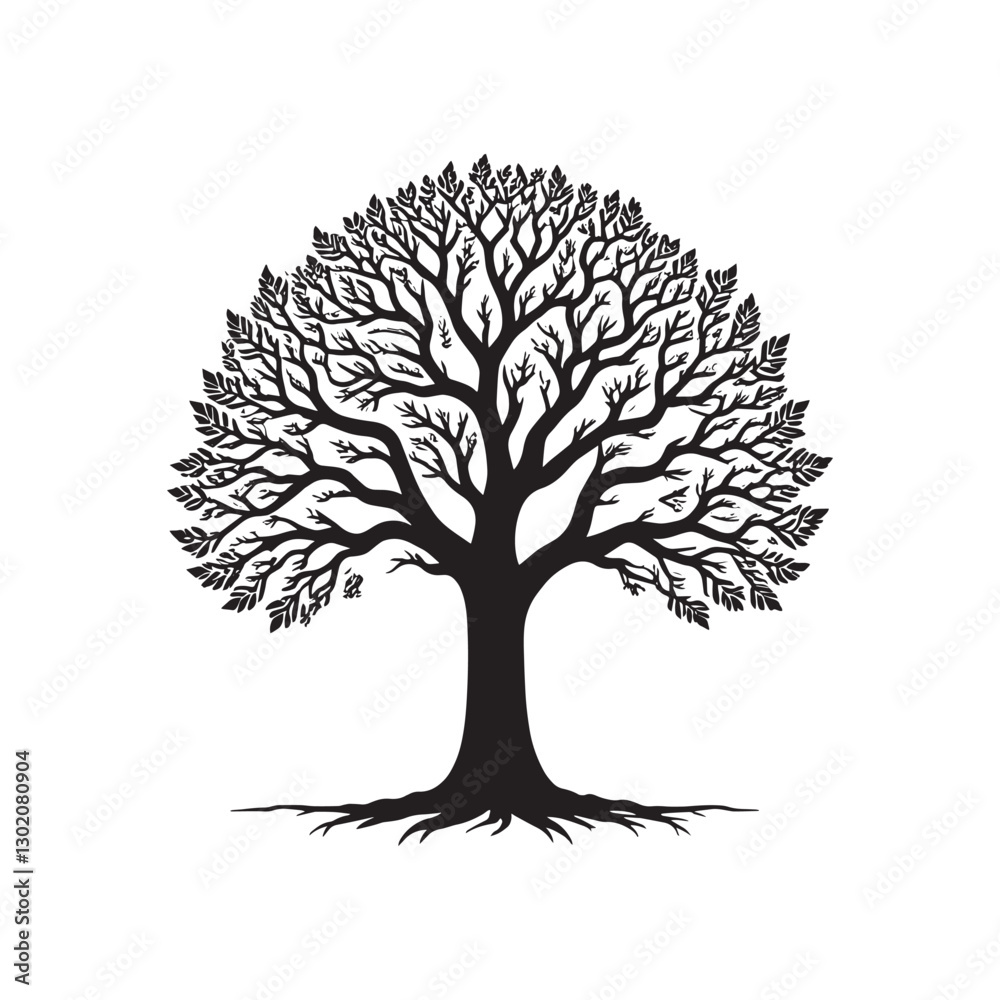 Naklejka premium Detailed Tree Illustration