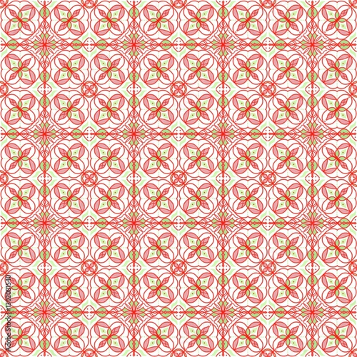 Wallpaper Mural Luxury seamless pattern with mixed beautiful (red, green) colors on the white background. Torontodigital.ca