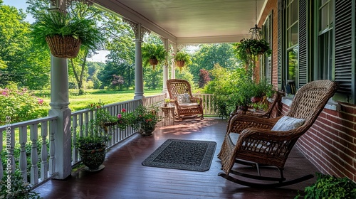 Tranquil porch view of a home