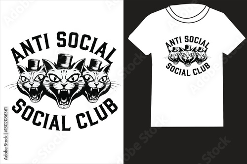 anti social club slogan design t shirt