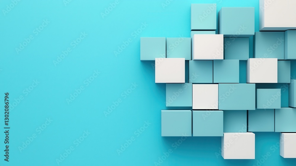 Obraz premium Data Staging concept. Captivating Abstract Cube Patterns in Minimalist Composition