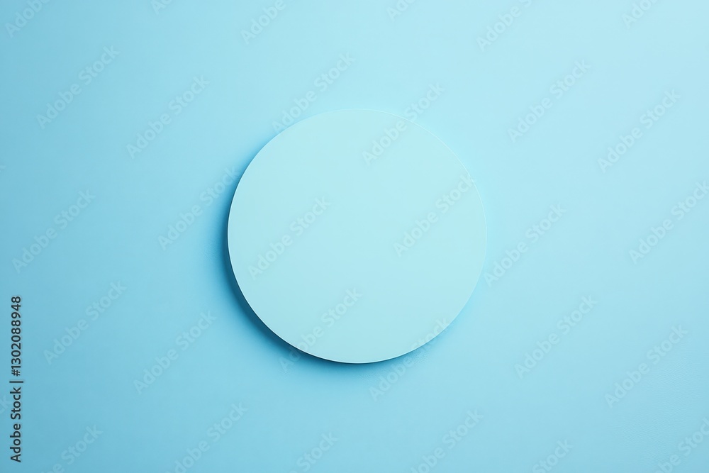 A single light blue colored circle floats against a light blue background A single light blue colored circle floats against a light blue background