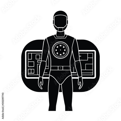 vector illustration of a humanoid ai robot