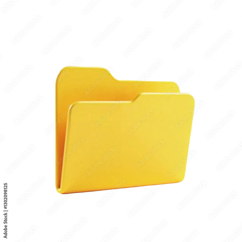3d yellow folder icon isolated on transparent background cutout 3d yellow folder icon isolated on transparent background cutout