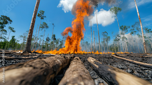 Devastating Forest Fire Engulfs Tropical Trees