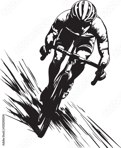 bicycle racer silhouette vector