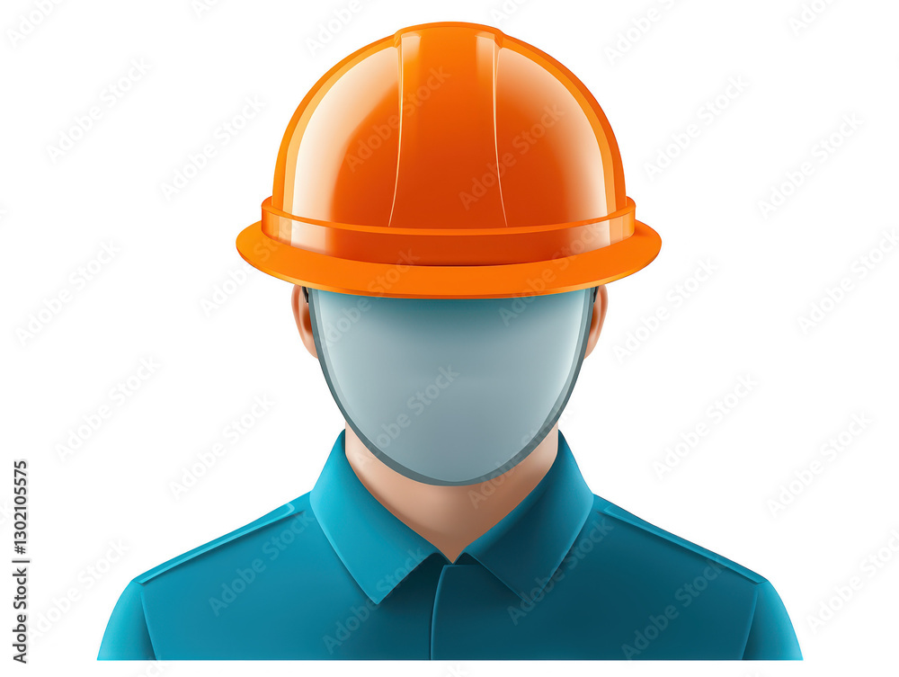 Construction worker in hard hat, ensuring safety on a building site Construction worker in hard hat, ensuring safety on a building site