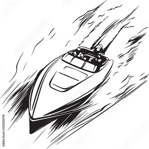 vector illustration of a motor boat