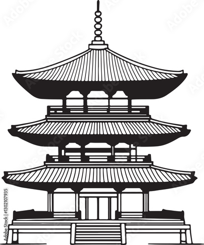 vector illustration of a temple