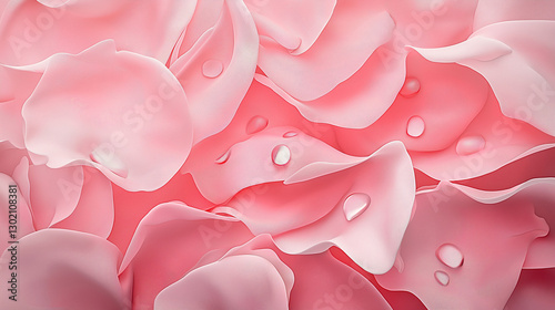 Detailed Close-Up of Dewdrops on Soft Pink Rose Petals