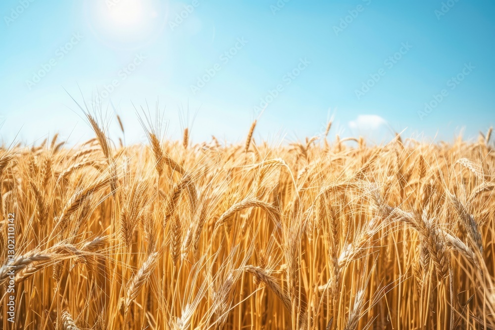 Clear Pixel Image of Golden Wheat Fields Under Clear Sky Clear Pixel Image of Golden Wheat Fields Under Clear Sky