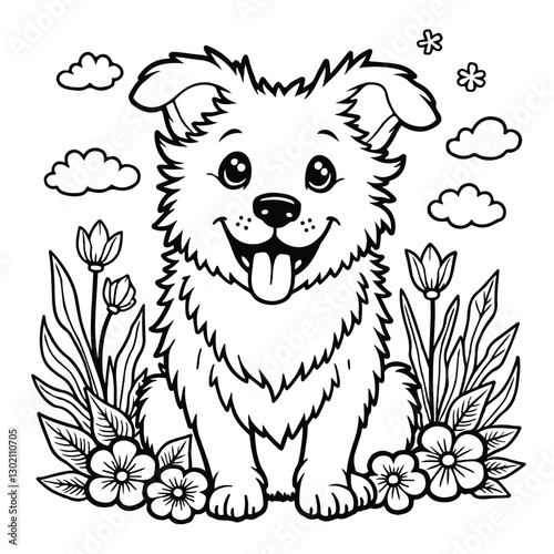 coloring page dog