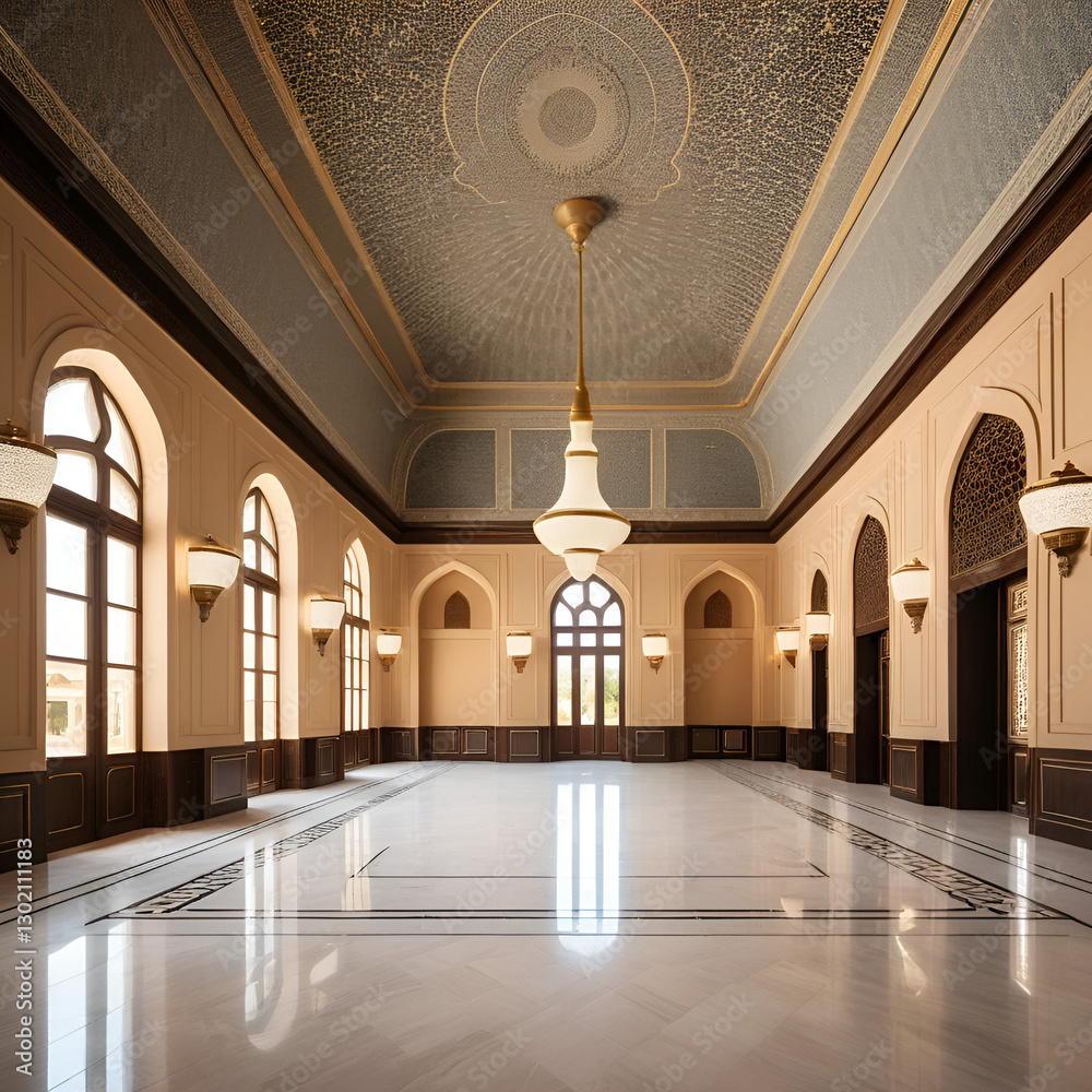 Fototapeta premium Spacious hall in a palace or Middle Eastern sheikh residence