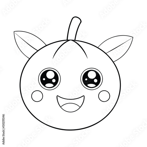 Coloring page orange fruits vector illustration