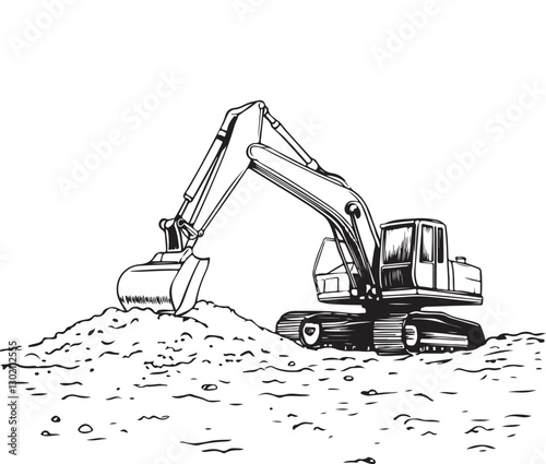 excavator on a construction site