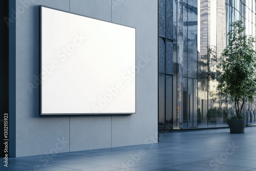 Ultra Hd Picture of Blank White Company Store Sign Mock Up on a Wall 3D Rendering photo